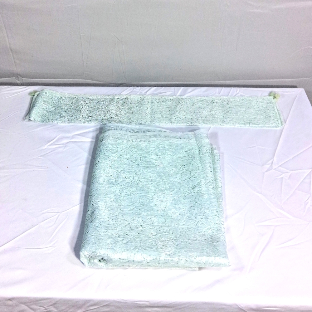 Rhinestone Sheer Lace Curtain Set 2 Curtains,2 Valances,2 Tiebacks Sizes Below